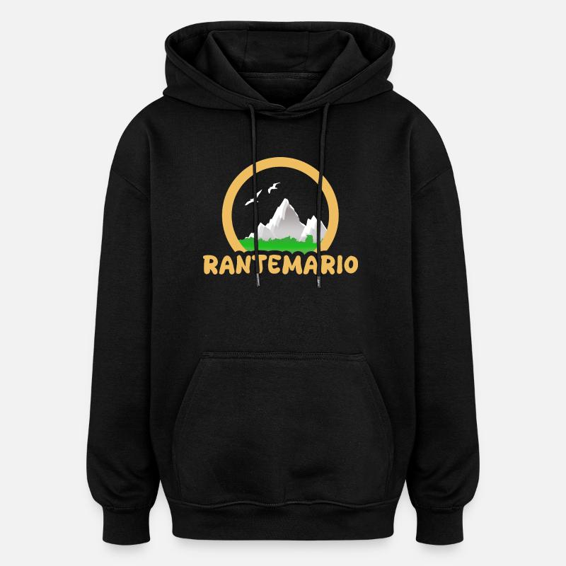 Rantemario - Sweat à capuche oversize unisexe - noir