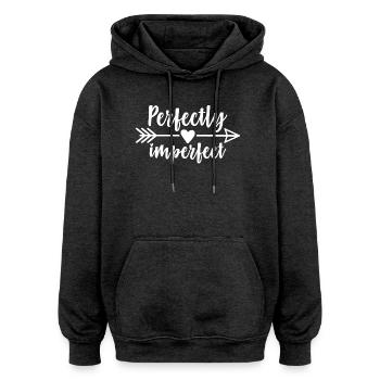 Perfectly Imperfect - Oversized Unisex Hoodie - Anthrazit - Vorne - Noah (186cm)