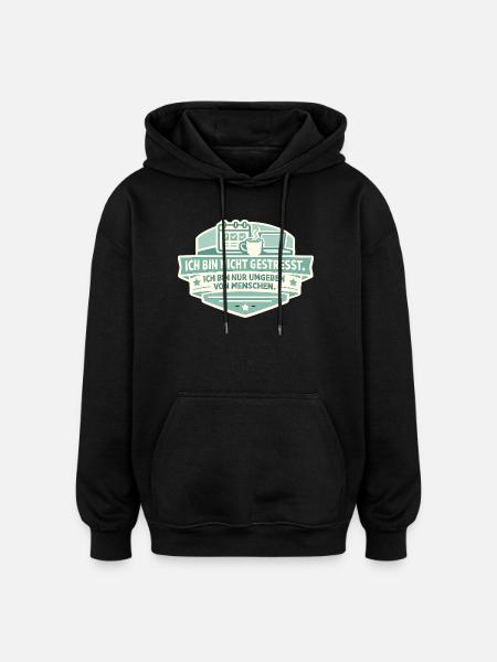 Not stressed Surrounded by people - Oversized Unisex Hoodie - black