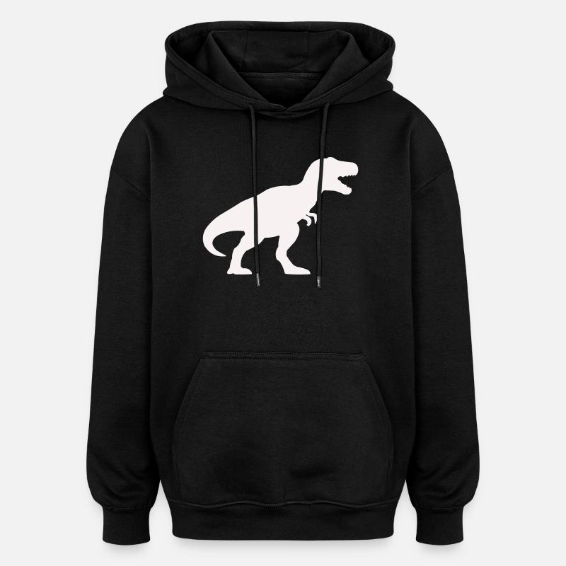 Dino Silhouette Tyrannosaurus Rex - Oversized Unisex Hoodie - black
