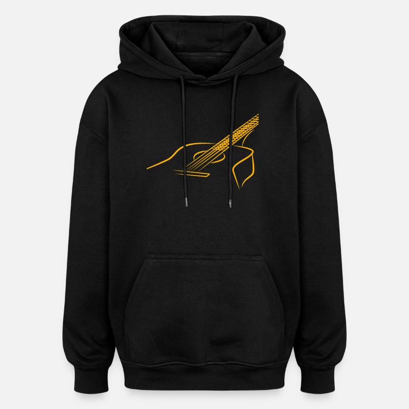 Guitare Rock and Roll - Sweat à capuche oversize unisexe - noir