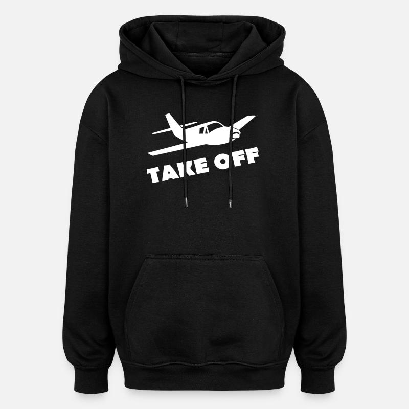 DÉCOLLAGE - Sweat à capuche oversize unisexe - noir