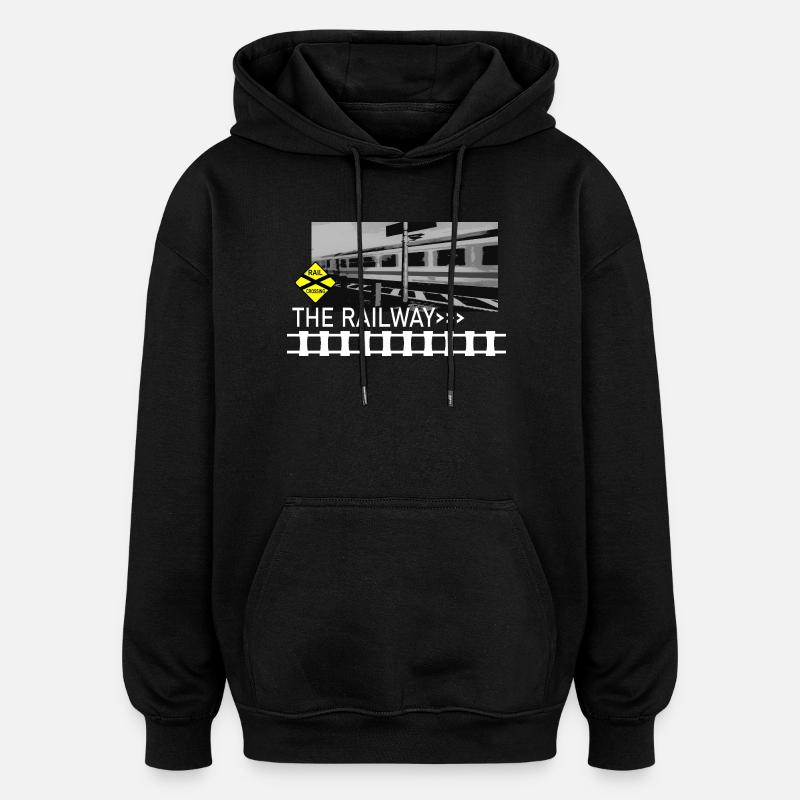 LE CHEMIN DE FER - Sweat à capuche oversize unisexe - noir