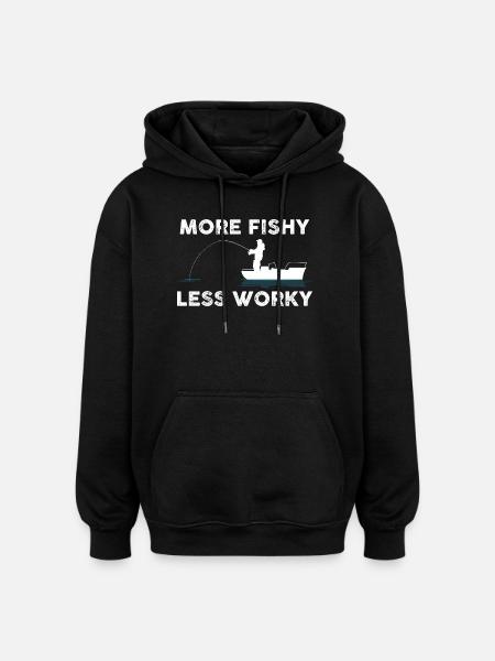Angler Boot Witz - Oversized Unisex Hoodie - Schwarz