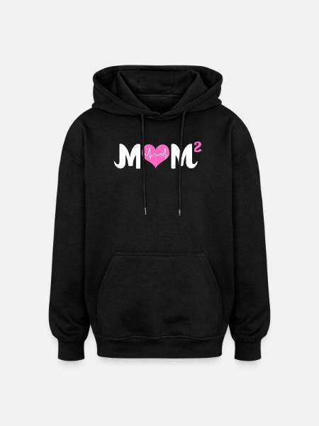 Zwillinge Mama Zwilling Mutter Geschenk - Oversized Unisex Hoodie - Schwarz