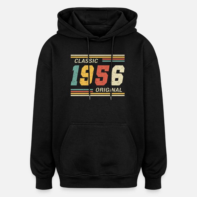 1956 - Original classique - Sweat à capuche oversize unisexe - noir