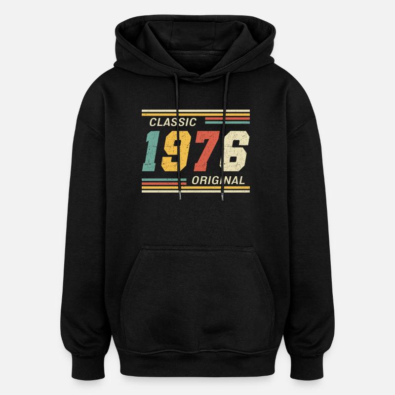 1976 - Original classique - Sweat à capuche oversize unisexe - noir