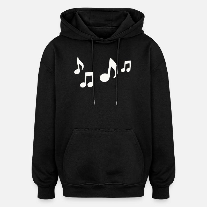 Flow of notes silhouette - Oversized Unisex Hoodie - black