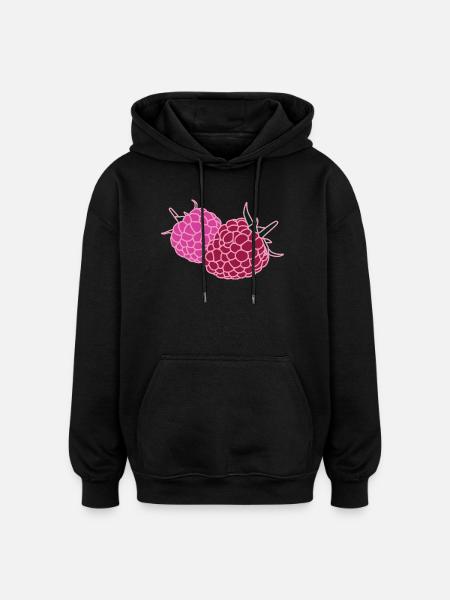 Raspberry Duo Pop Art - Oversized Unisex Hoodie - Schwarz
