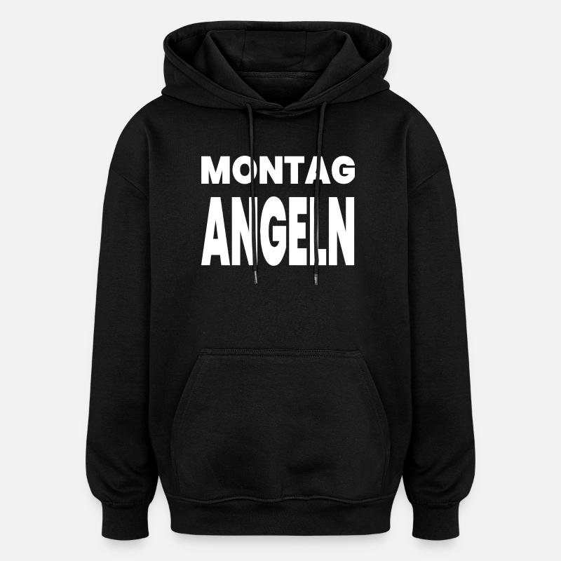 Pêche - Sweat à capuche oversize unisexe - noir