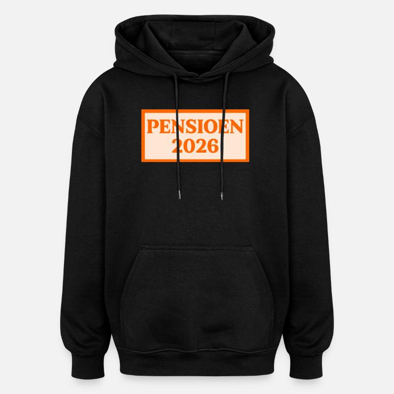 Retraites 2026 - Sweat à capuche oversize unisexe - noir