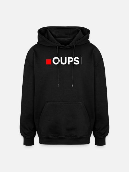 OOPS | Minimalist funny reaction - Oversized Unisex Hoodie - black