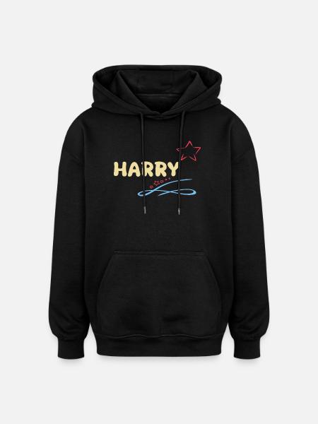 Star Harry - Oversized Unisex Hoodie - black