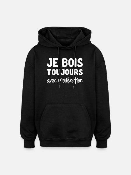 I always drink in moderation - aperitif - Oversized Unisex Hoodie - black