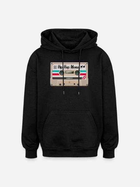 Cassette Hip Hop 90s Vibe - Oversized Unisex Hoodie - black