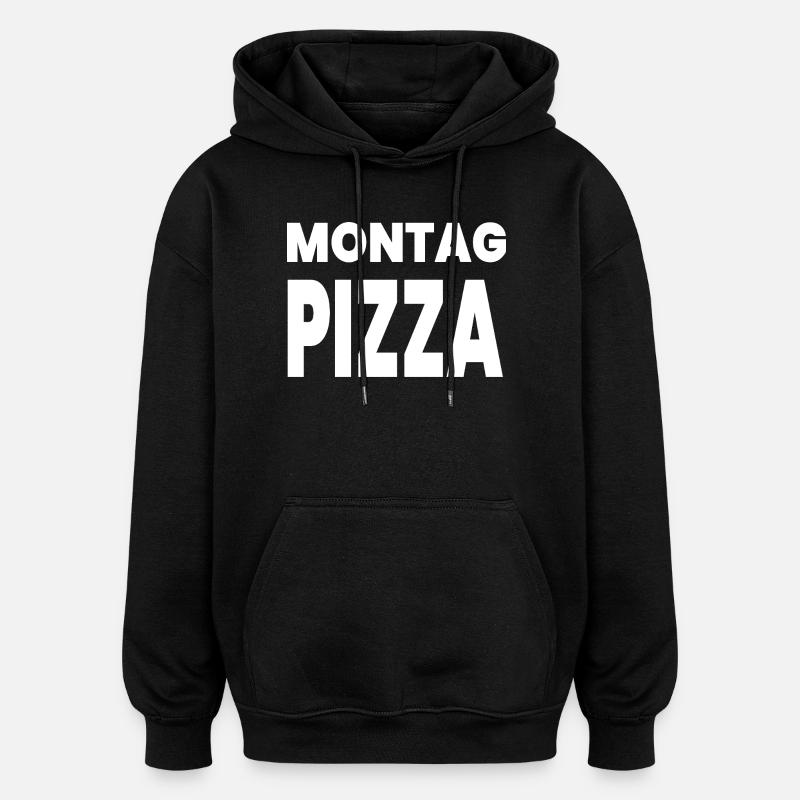 Pizza - Oversized Unisex Hoodie - Schwarz