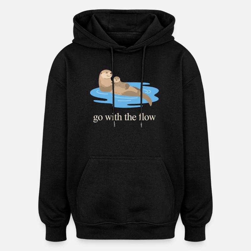 Nimm das Flow Otter Duo - Oversized Unisex Hoodie - Schwarz