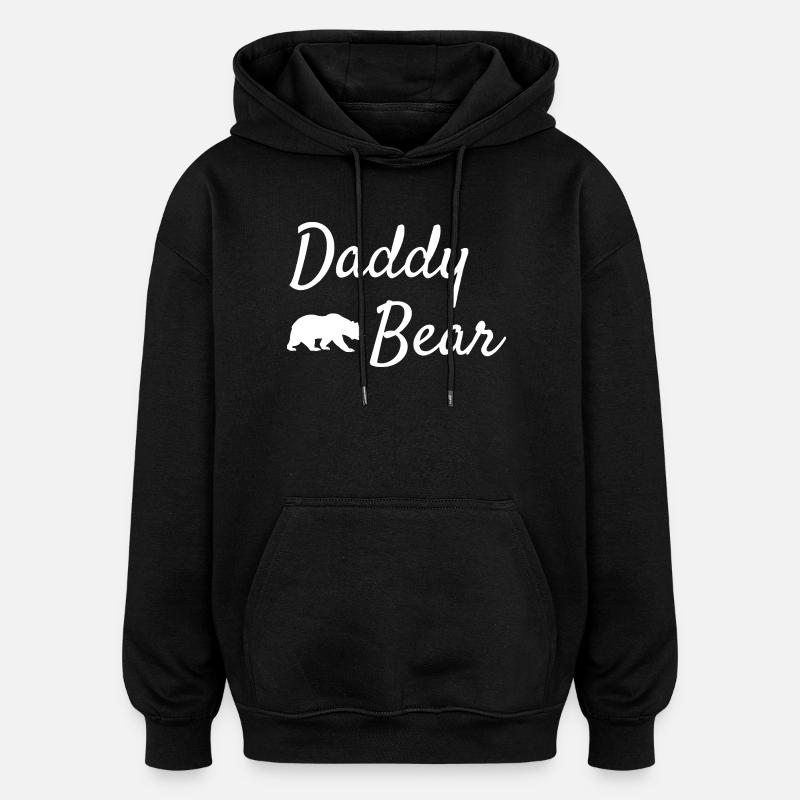 Daddy Bear Script Logo - Oversized Unisex Hoodie - black