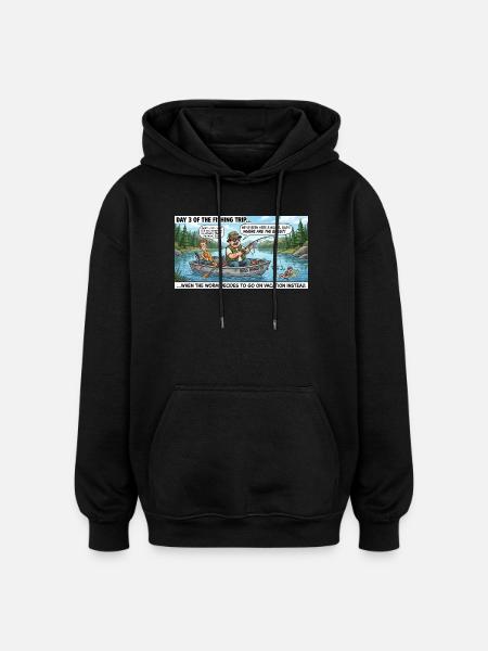 Bass Bandits Fishing Trip - Oversized Unisex Hoodie - black