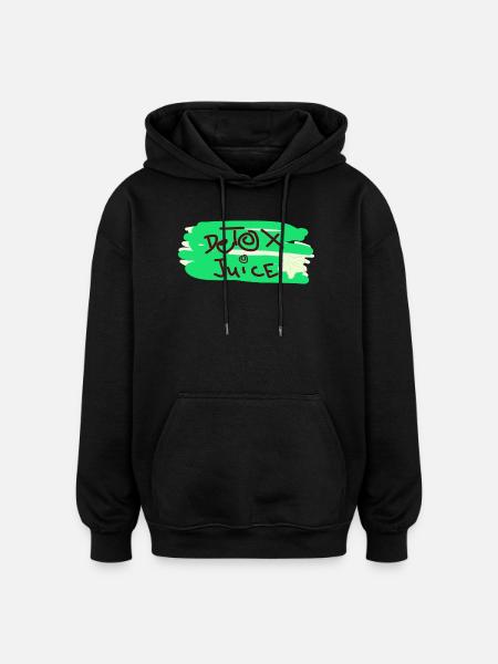 Detox juice text - Oversized Unisex Hoodie - black