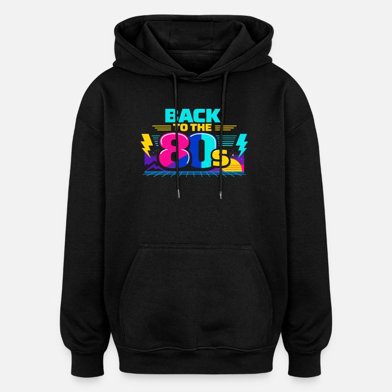 Zurück in die 80er Neon - Oversized Unisex Hoodie - Schwarz