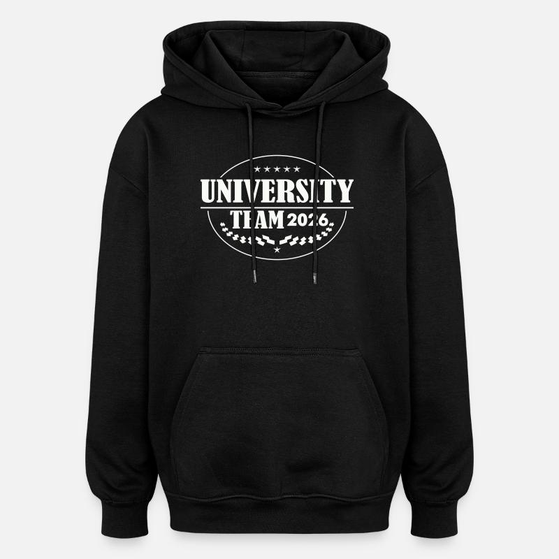 Emblema della Squadra Universitaria 2026 - Felpa con cappuccio unisex oversize - nero