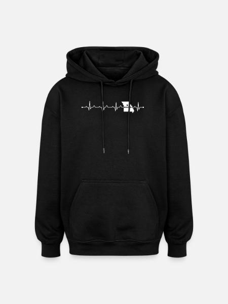 Missouri State Map Camo Silhouette Design - Oversized Unisex Hoodie - black