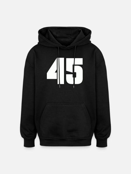 45 - Sweat à capuche oversize unisexe - noir