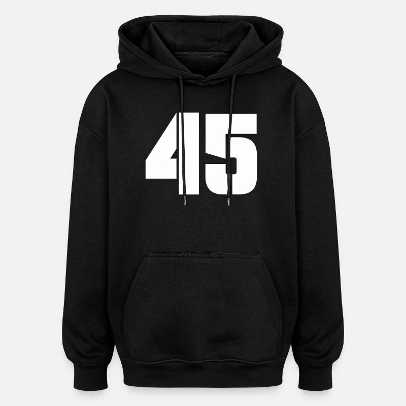 45 - Sweat à capuche oversize unisexe - noir