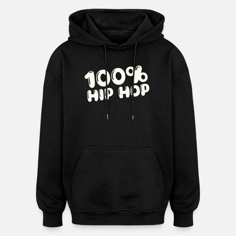 100,-_hip_hop- - Sweat à capuche oversize unisexe - noir