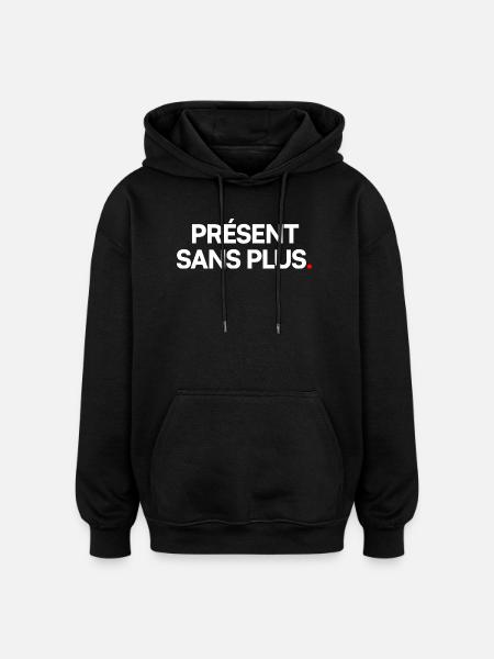 Présent sans plus - Sweat à capuche oversize unisexe - noir