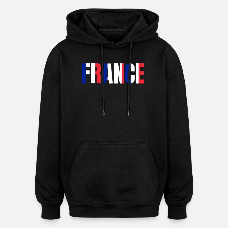 Drapeau France  - Sweat à capuche oversize unisexe - noir