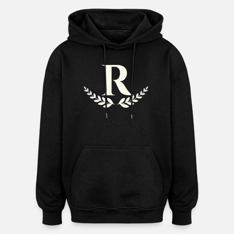 r - Sweat à capuche oversize unisexe - noir