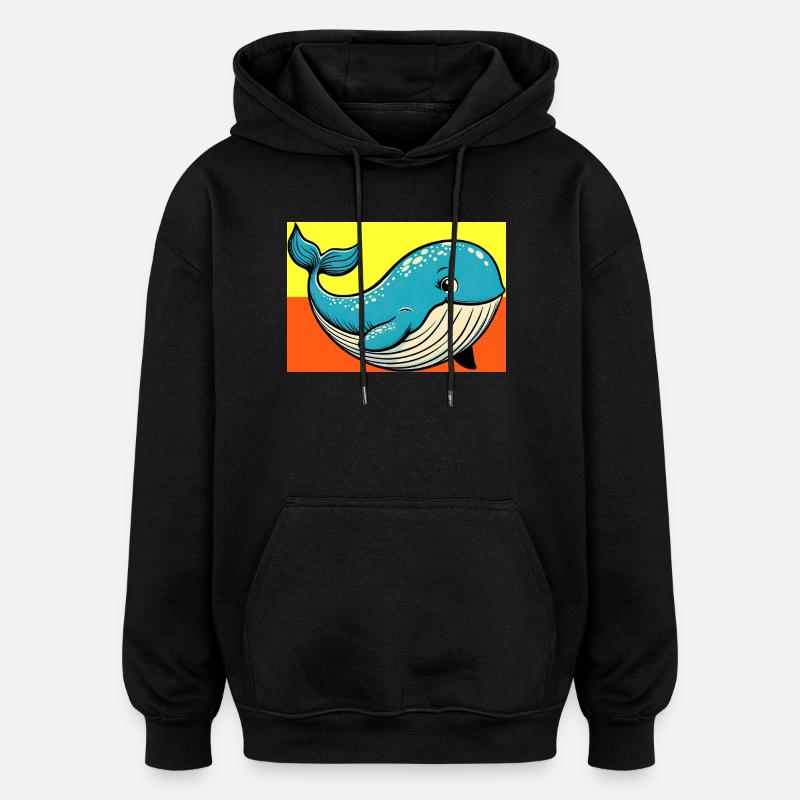 whale - Oversized Unisex Hoodie - black