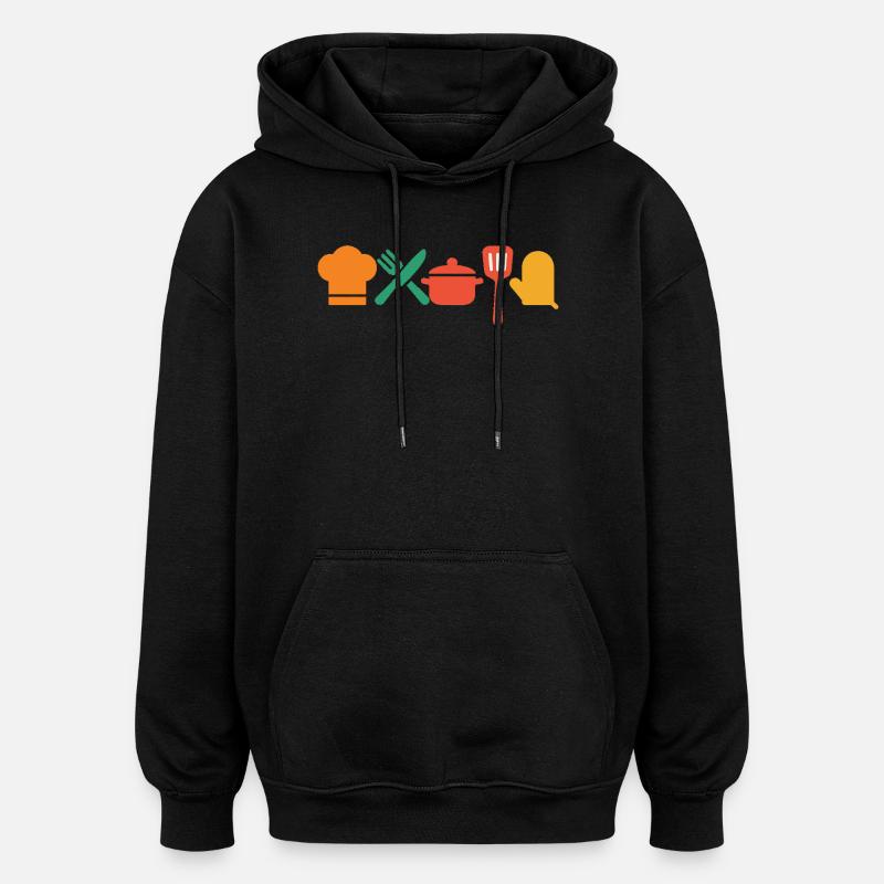 Kitchen Magic – Cooking & Enjoying in Style - Oversized Unisex Hoodie - black