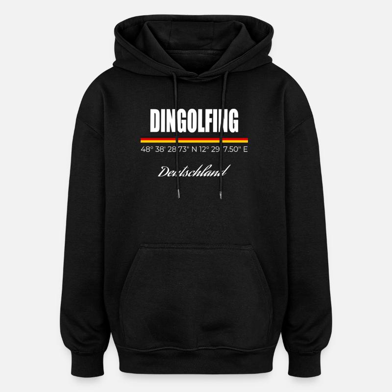 Dingolfing - Sweat à capuche oversize unisexe - noir