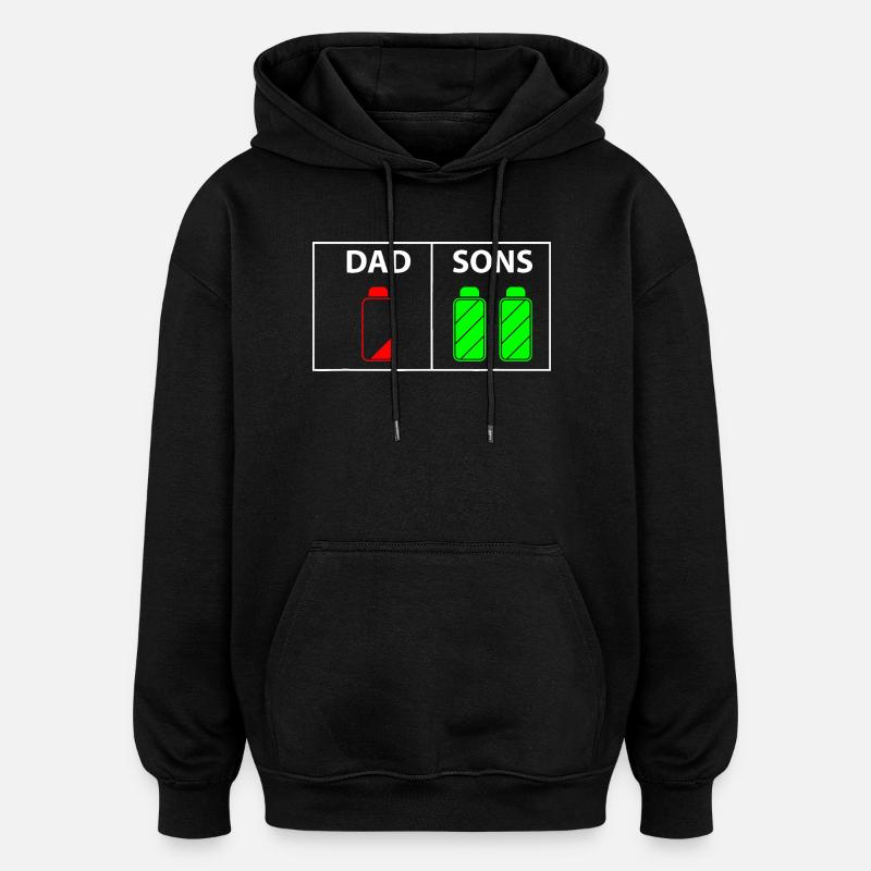 Dad vs Sons Neon Bottles - Oversized Unisex Hoodie - black