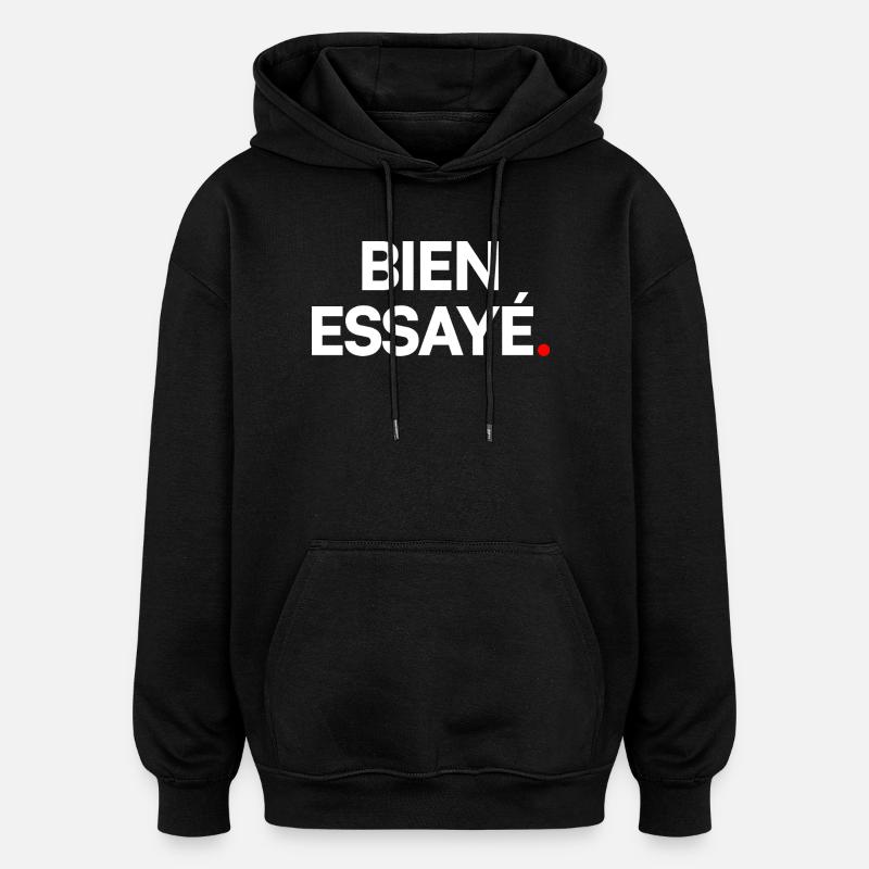 Bien essayé - Sweat à capuche oversize unisexe - noir