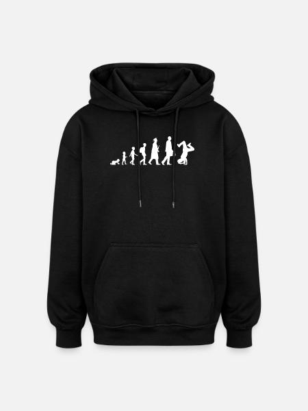 Évolution du breakdance - Sweat à capuche oversize unisexe - noir