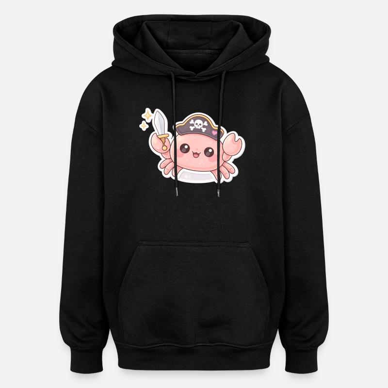 Crabe pirate avec épée - Sweat à capuche oversize unisexe - noir