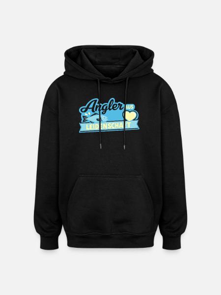 Angler Leidenschaft Fischsee - Oversized Unisex Hoodie - Schwarz