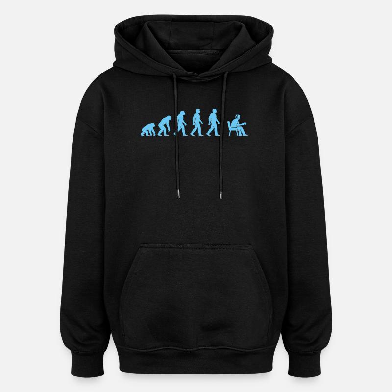 Evolution to office work - Oversized Unisex Hoodie - black