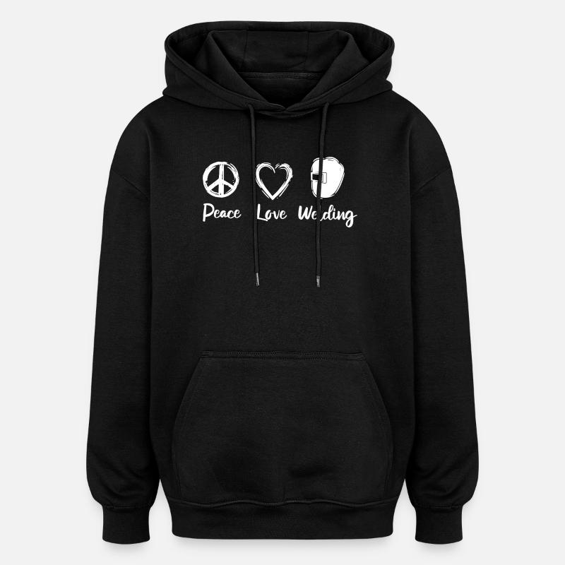 Soudage Paix Amour - Sweat à capuche oversize unisexe - noir