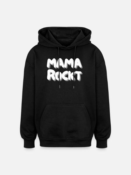 Mama rockt - Oversized Unisex Hoodie - Schwarz