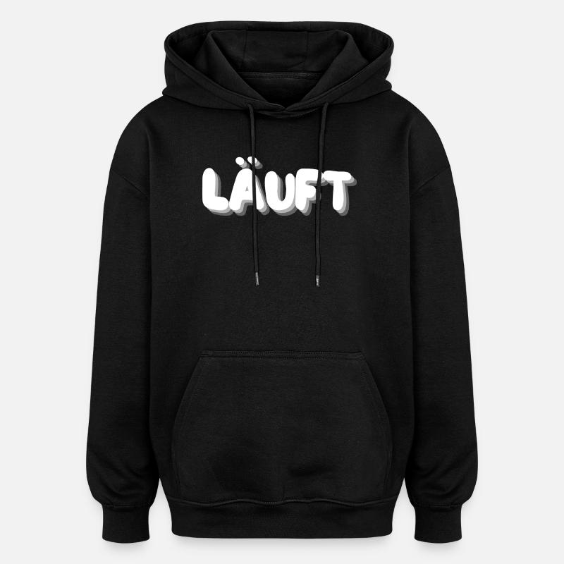 läuft - Oversized Unisex Hoodie - Schwarz