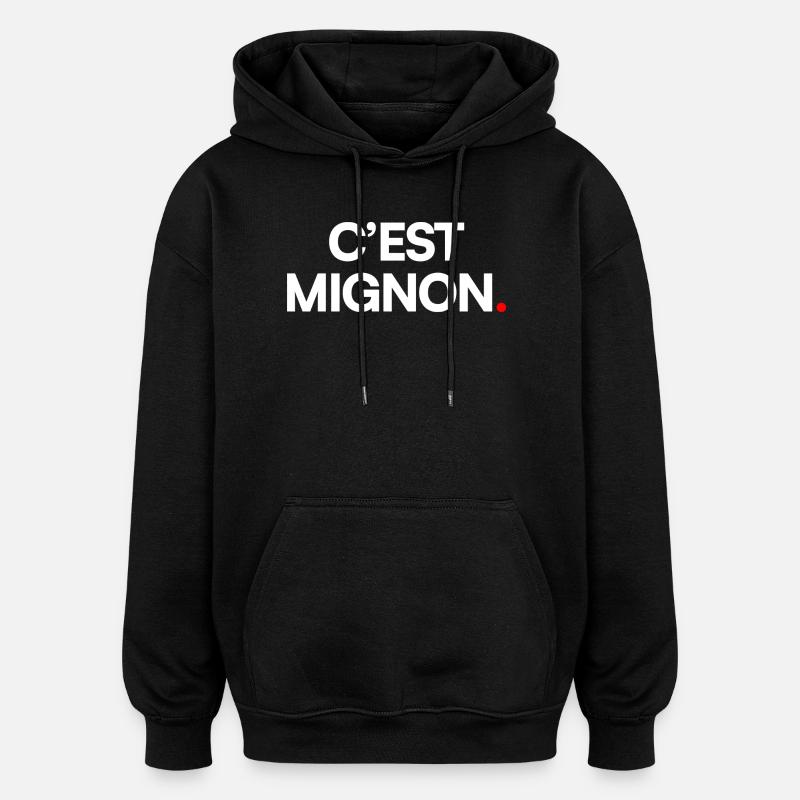 C’est mignon - Sweat à capuche oversize unisexe - noir