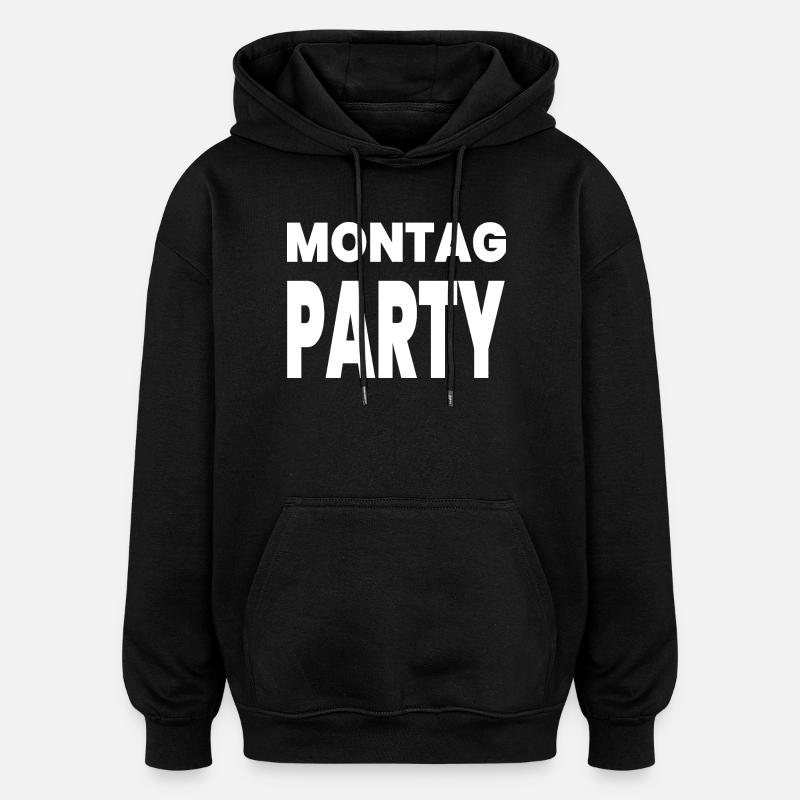 Parti - Sweat à capuche oversize unisexe - noir