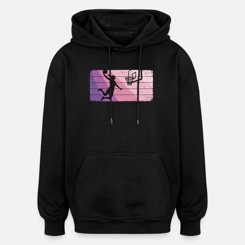 Basket-ball féminin - Sweat à capuche oversize unisexe - noir
