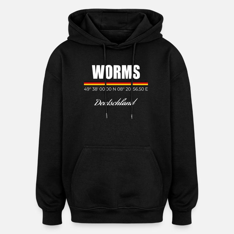 Worms - Oversized Unisex Hoodie - Schwarz
