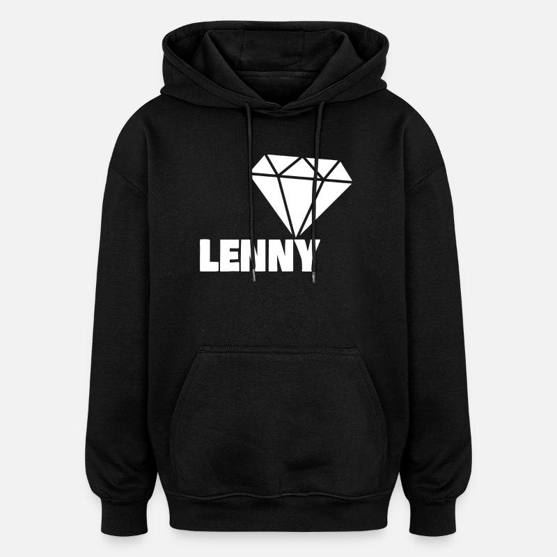 Lenny en diamant - Sweat à capuche oversize unisexe - noir